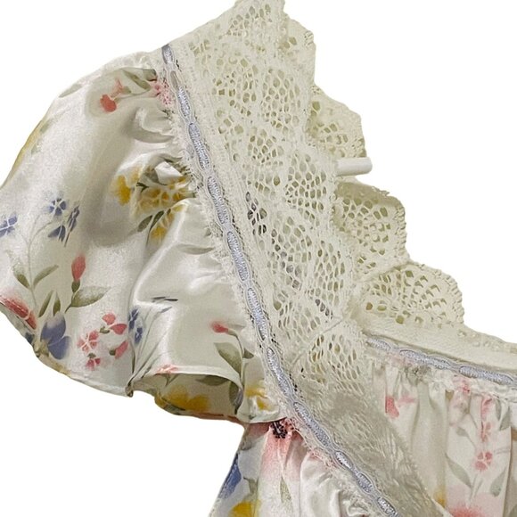 Fantasies By Morgan Taylor Women's Floral Nightgown With Lace Trim - Size S - Picture 5 of 7